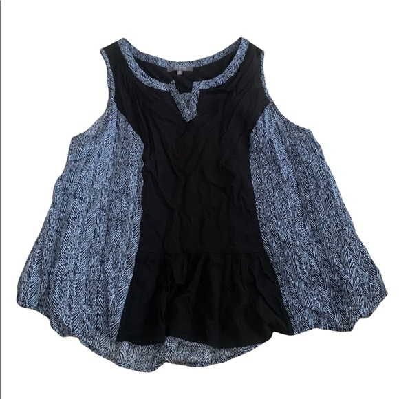 Lisa Rinna Collection Tops - Lisa Rinna Collection | Sleeveless Top Black & Blue 1X Flowy Soft Blouse